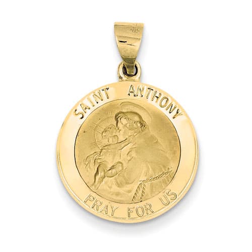 Unisex Gold Classics&#40;tm&#41; Gold Saint Anthony Medal Pendant - image 