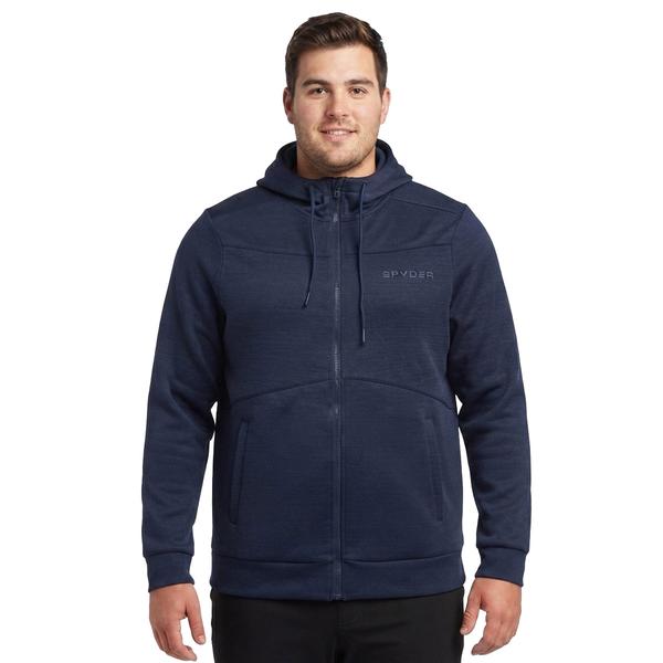 Mens Spyder Textured Bonded Fleece Full Zip Hoodie - image 