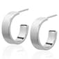 Gianni Argento 6x20mm Silver Plated Flat Hoop Earrings - image 1