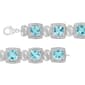 Haus of Brilliance Blue Topaz & 1/10ctw. Diamond Tennis Bracelet - image 3