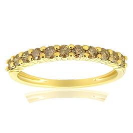 Haus of Brilliance Gold Over Silver Diamond 11 Stone Band Ring