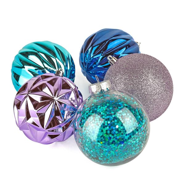 National Tree 13in. Lavender & Blue Ball Ornaments - Set of 9