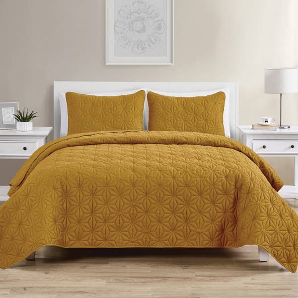 VCNY Home Kaleidoscope Embossed Geometric Quilt - image 