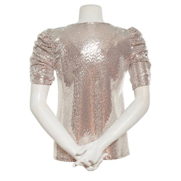 Plus Size MSK Puff Sleeve Sparkle Knit Top