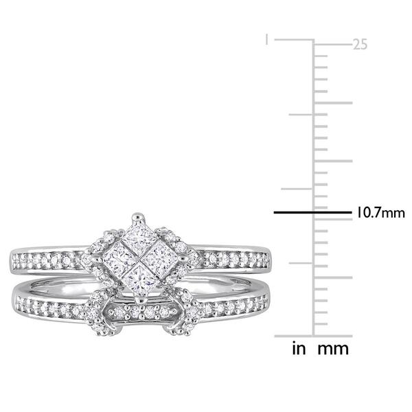 Diamond Classics&#8482; 1/2ctw. Princess Diamond Silver Bridal Ring Set