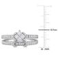 Diamond Classics&#8482; 1/2ctw. Princess Diamond Silver Bridal Ring Set - image 3