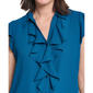 Plus Size Calvin Klein Cap Sleeve Ruffle Button Front Blouse - image 4
