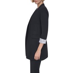 Womens DKNY Long Sleeve Roll Cuff Open Front Blazer