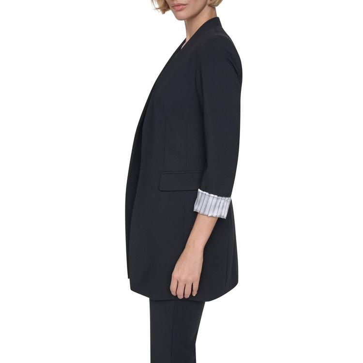 Womens DKNY Long Sleeve Roll Cuff Open Front Blazer