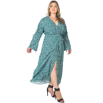 Plus Size Standards & Practices Leopard Maxi Wrap Dress - Boscov's