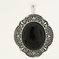 Wearable Art Silver with Jet Oval Slider Enhancer - image 1
