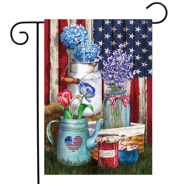 American Picnic Rustic Garden Flag - image 