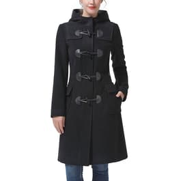 Womens BGSD Hooded Toggle Duffle Wool Coat