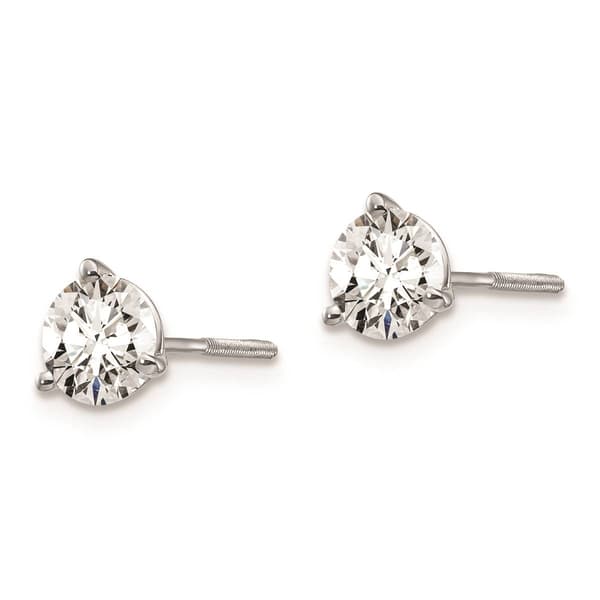 Pure Fire 14kt. White Gold Screwback 1ctw. Diamond Stud Earrings