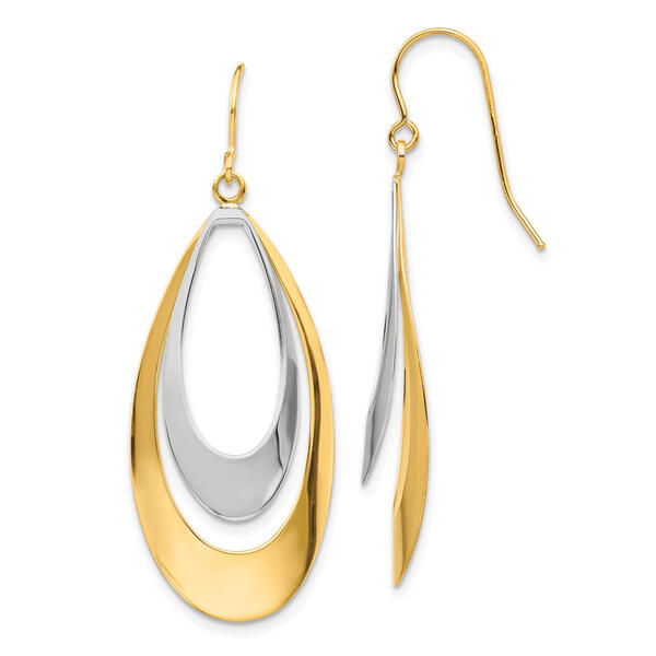 Gold Classics&#40;tm&#41; 14kt. Two-Tone Dangle Earrings - image 