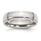 Mens Gentlemen's Classics&#40;tm&#41; 6mm Polished Silver & Ridged Edge Band - image 1