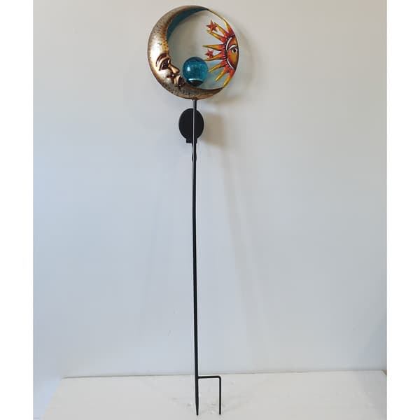 38in. Solar Metal Mood Sun Stake - image 