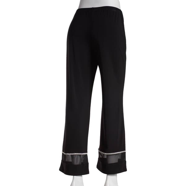 Womens MSK Mesh Inset Solid Rhinestone Trim Pants