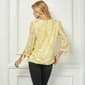 Womens Sara Michelle 3/4 Tie Sleeve Bubble Hem Floral Foil Blouse - image 2