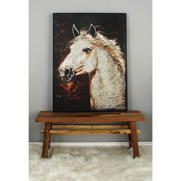 9th & Pike&#174; Brown Mahogany Rustic Bench