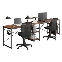 Techni Mobili L-Shape Industrial Desk w/ Storage Shelves