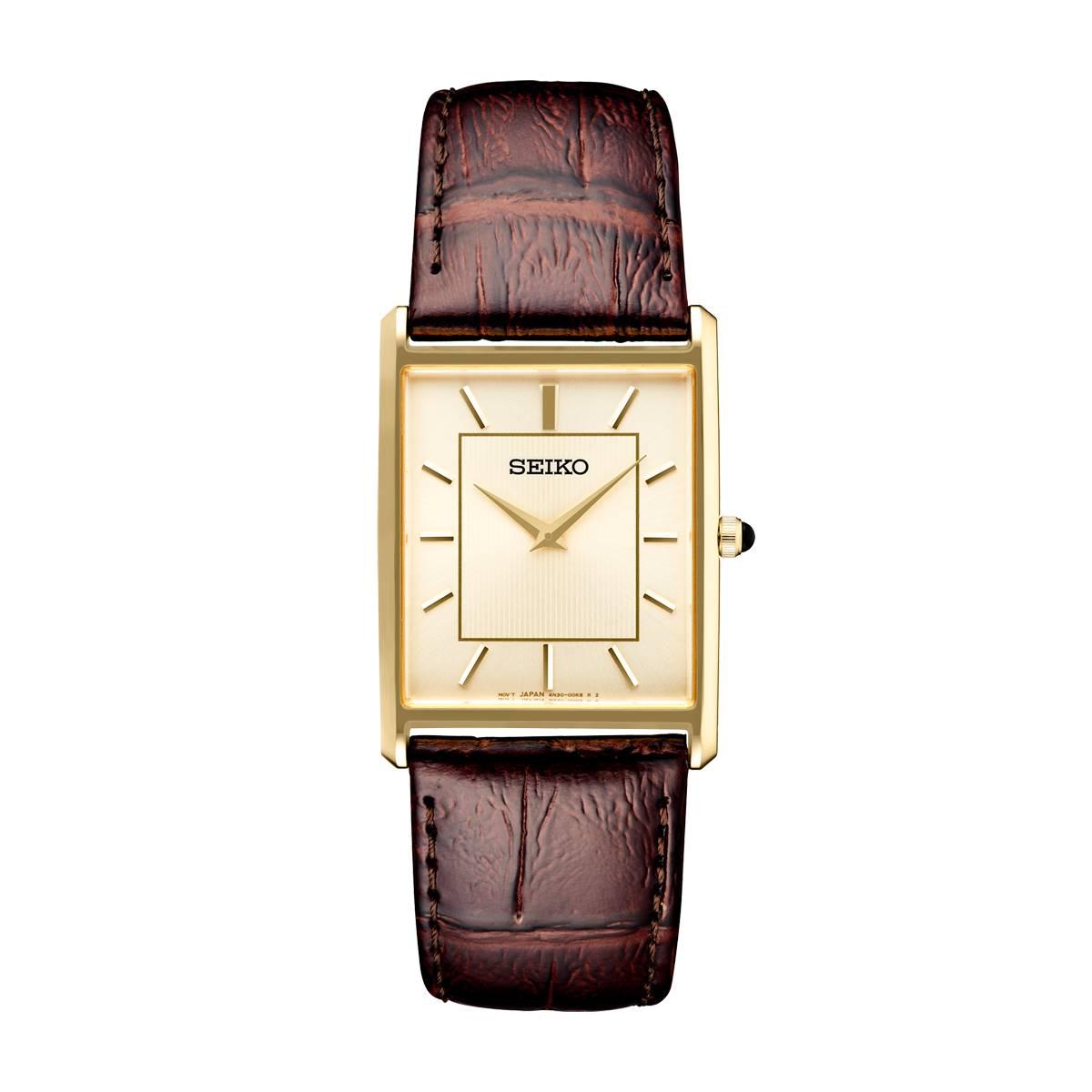 Mens Seiko Essentials Collection Brown/Cream Dial Watch -...