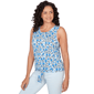 Womens Emaline Key Items Sleeveless Floral Tie Front Blouse - image 3
