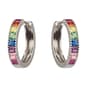 Silver Plated & Cubic Zirconia Square Hoop Earrings - image 1