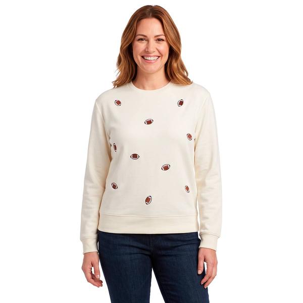 Womens Remi James Long Sleeve Embroidered Football Sweatshirt