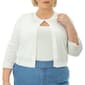 Plus Size Nina Leonard Pearl Trim Sleeve Bolero - image 1