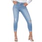 Petite Royalty Basic Two Button Roll Cuff Ankle Jeans - image 1