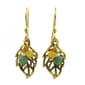 Silver Forest Gold-Tone Pierced Open Leaf Design Bead Earrings - image 1