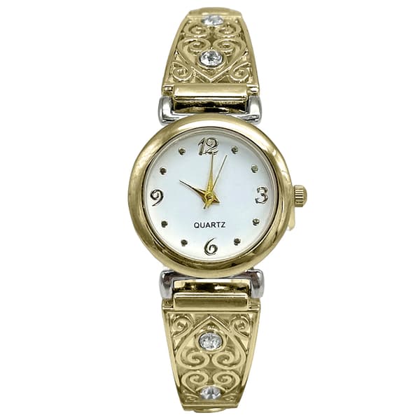 Womens White Dial Filigree Heart Bracelet Quartz Watch - LWBN02BV - image 