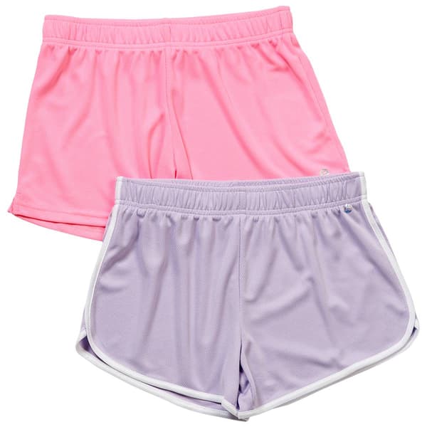 Girls (7-16) RBX 2pk. Mesh Shorts - Bright Lavender - image 