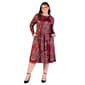 Plus Size 24/7 Comfort Apparel Wine Paisley Midi Pocket Dress - image 1