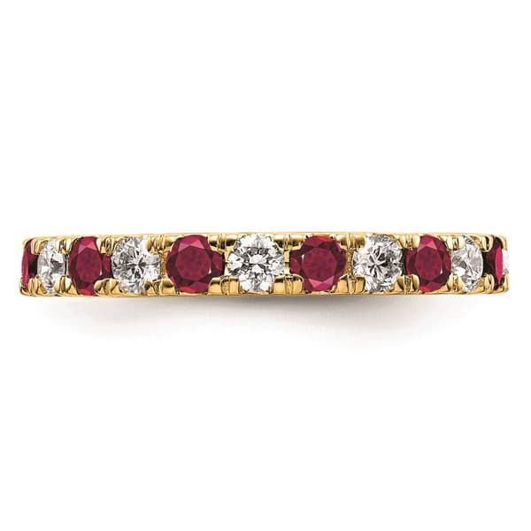 Pure Fire 14kt. Yellow Gold Lab Created Ruby Eternity Band - image 