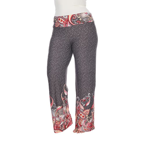 Plus Size White Mark Printed Palazzo Pants