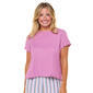 Petite Jaclyn Short Sleeve Lettuce Edge Scoop Neck Pajama Top - image 1