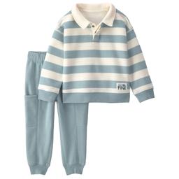 Toddler Boy Carter''s(R) 2pc. Striped Fleece Henley Top & Pant Set
