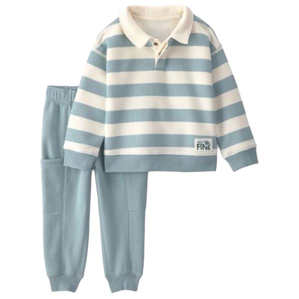 Toddler Boy Carter''s(R) 2pc. Striped Fleece Henley Top & Pant Set - image 
