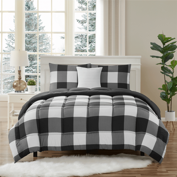 Sweet Home Collection 4pc. Buffalo Check Reversible Comforter Set