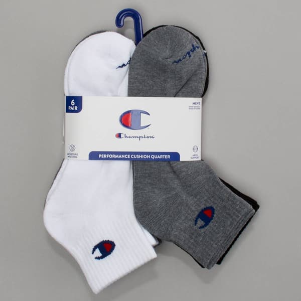 Mens Champion(R) 6pk. Quarter Socks - image 