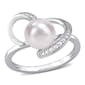 Gemstone Classics(tm) Cultured Pearl & Diamond Heart Ring - image 1