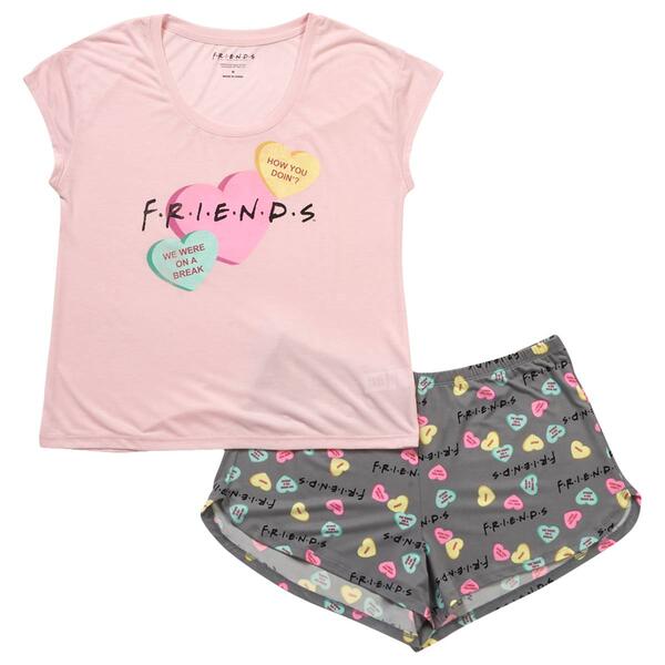 Juniors Richard Leeds 2pc. Short Sleeve Friends/Shorts Pajama Set - image 