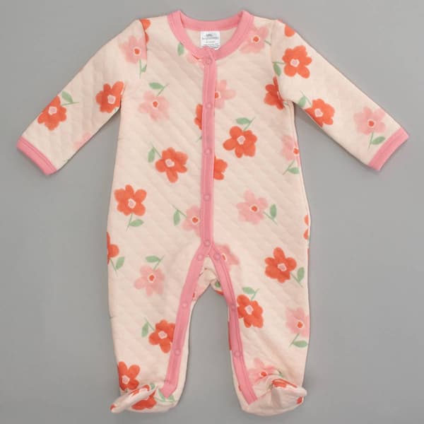 Baby Girl (3-9M) Little Beginnings(R)  Quilted Floral Sleep N Play - image 