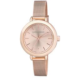 Womens Laura Ashley(R) Rose Gold Mesh Band Watch LA31026RG