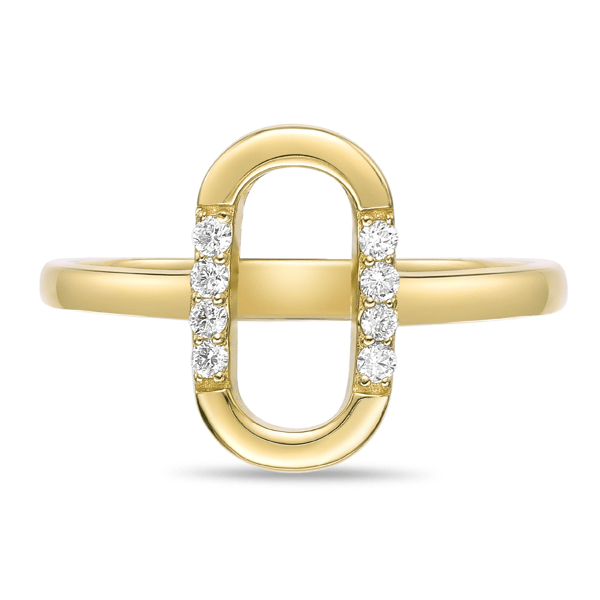 Brilliant Grown 18kt. Gold-Plated Lab-Grown Diamond Oval Ring