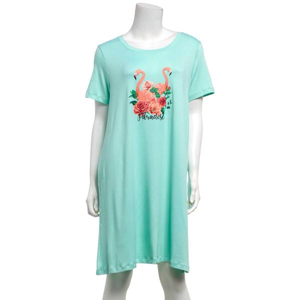 Womens René Rofé® Short Sleeve Paradise Nightshirt - image 