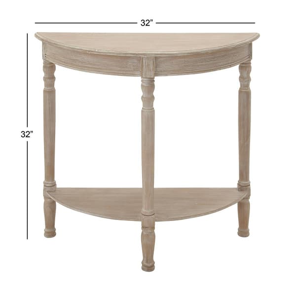 9th & Pike® Light Brown Traditional Half Moon Wood Console Table