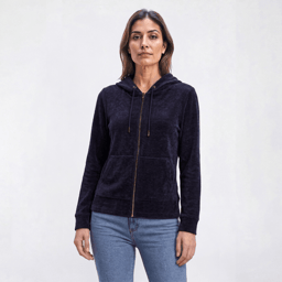 Womens Nautica Long Sleeve Solid Rib Knit Hoodie
